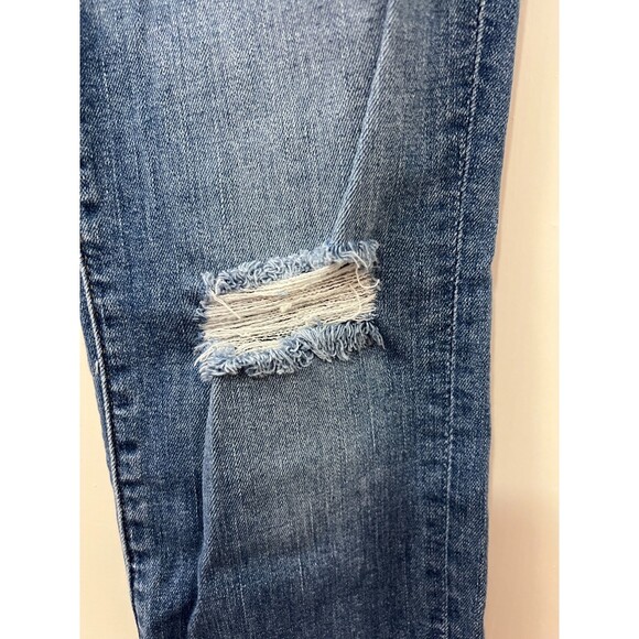 Loft Women's Curvy Skinny Jeans Boho Painted Floral Distressed Size 27 / 4 - Picture 4 of 10